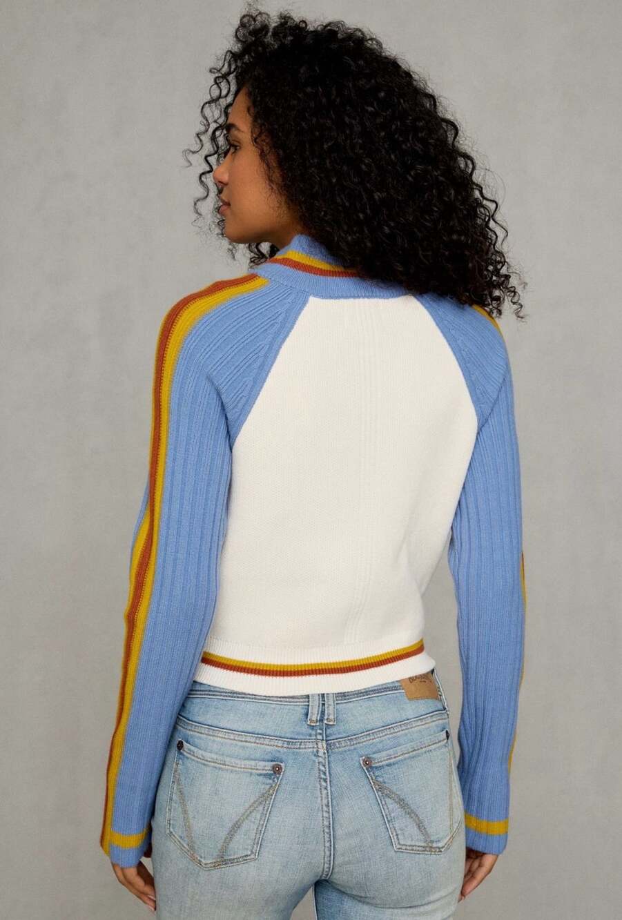 UO Stripe Ribbed Full Zip Sweater Size Small NWT - Picture 4 of 5